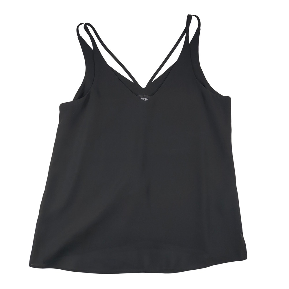 Topshop Womens‎ Tank Top Black Strappy Cami Minimalist Chic Layering Essential